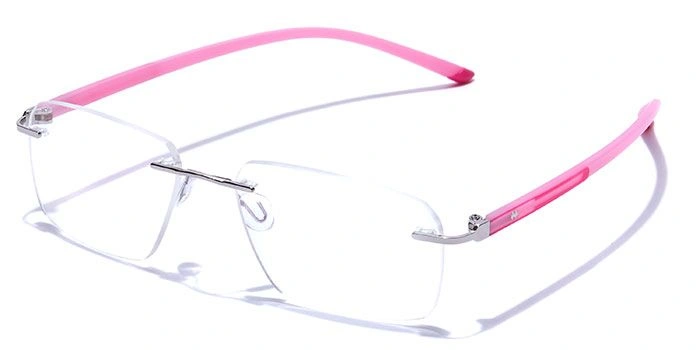 GRAVIATE by Coolwinks E13B7624 Glossy Silver Rimless Retro Square Eyeglasses for Men and Women-SILVER-1