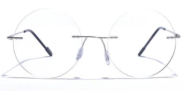 GRAVIATE by Coolwinks E10B6152 Glossy Silver Rimless Round Eyeglasses for Men and Women-