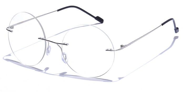 GRAVIATE by Coolwinks E10B6152 Glossy Silver Rimless Round Eyeglasses for Men and Women-SILVER-1