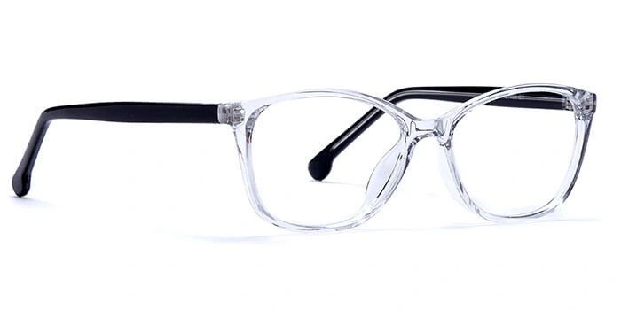 GRAVIATE by Coolwinks E33C7626 Glossy Transparent Full Frame Retro Square Eyeglasses for Men and Women-TRANSPARENT-2