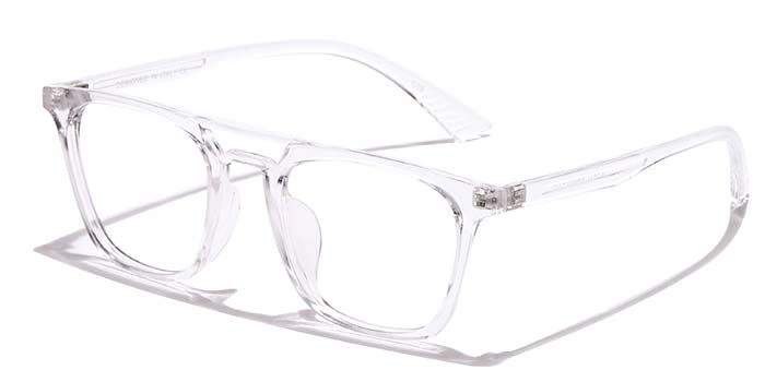 GRAVIATE by Coolwinks E50B6954 Glossy Transparent Full Frame Retro Square Eyeglasses for Men and Women-TRANSPARENT-1