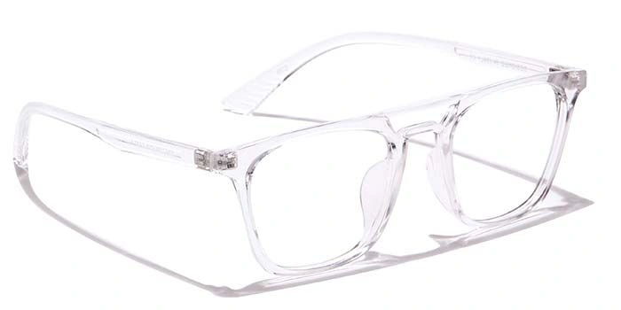 GRAVIATE by Coolwinks E50B6954 Glossy Transparent Full Frame Retro Square Eyeglasses for Men and Women-TRANSPARENT-2