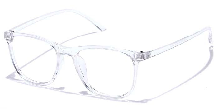 GRAVIATE by Coolwinks E50B7390 Glossy Transparent Full Frame Retro Square Eyeglasses for Men and Women-TRANSPARENT-1