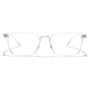GRAVIATE by Coolwinks E50C7389 Glossy Transparent Full Frame Retro Square Eyeglasses for Men and Women