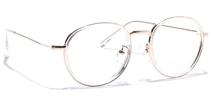 GRAVIATE by Coolwinks E50A7535 Glossy Transparent Full Frame Round Eyeglasses for Men and Women-TRANSPARENT-2