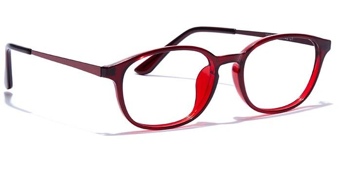 GRAVIATE by Coolwinks E33A7480 Glossy Wine Full Frame Oval Computer Eyeglasses for Women-WINE-2