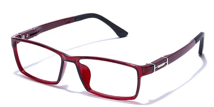 GRAVIATE by Coolwinks E33A7637 Glossy Wine Full Frame Rectangle Eyeglasses for Men and Women-WINE-1