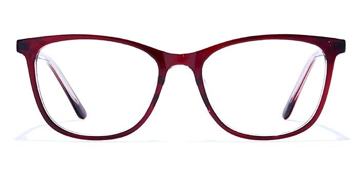 GRAVIATE by Coolwinks E33B6672 Glossy Wine Full Frame Retro Square Eyeglasses for Men and Women-