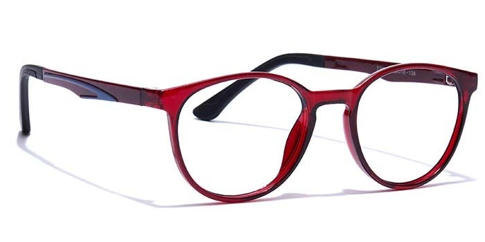 GRAVIATE by Coolwinks E33B7661 Glossy Wine Full Frame Round Eyeglasses for Men and Women-WINE-2