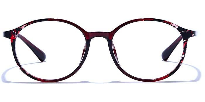 GRAVIATE by Coolwinks E33C6593 Glossy Wine Full Frame Round Eyeglasses for Men and Women-