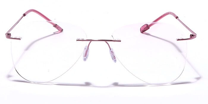 GRAVIATE by Coolwinks E33B5884 Matte Wine Rimless Pilot Eyeglasses for Men and Women-