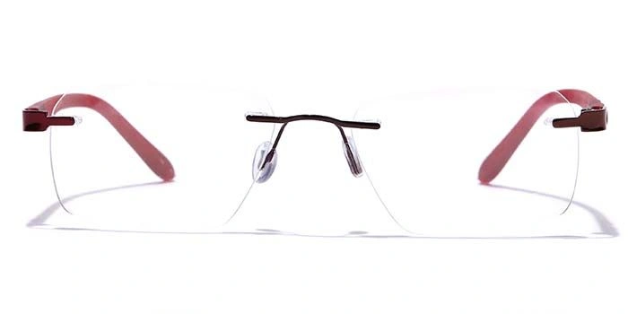 GRAVIATE by Coolwinks E33C7608 Glossy Wine Rimless Rectangle Eyeglasses for Men and Women-