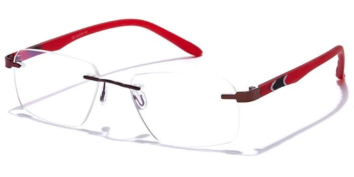 GRAVIATE by Coolwinks E33C7608 Glossy Wine Rimless Rectangle Eyeglasses for Men and Women-WINE-1