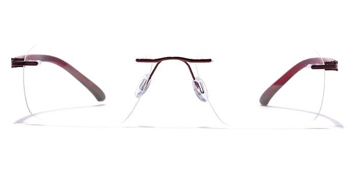 GRAVIATE by Coolwinks E33C7622 Glossy Wine Rimless Retro Square Eyeglasses for Men and Women-