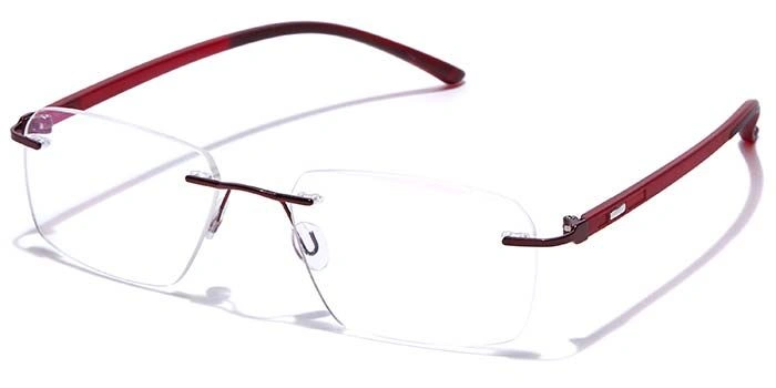 GRAVIATE by Coolwinks E33C7622 Glossy Wine Rimless Retro Square Eyeglasses for Men and Women-WINE-1