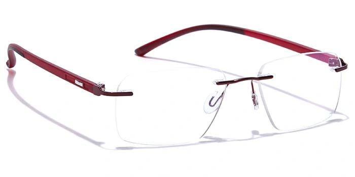 GRAVIATE by Coolwinks E33C7622 Glossy Wine Rimless Retro Square Eyeglasses for Men and Women-WINE-2