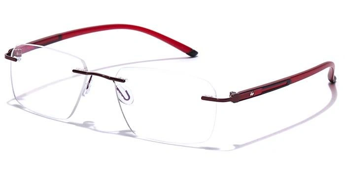 GRAVIATE by Coolwinks E33C7624 Glossy Wine Rimless Retro Square Eyeglasses for Men and Women-WINE-1