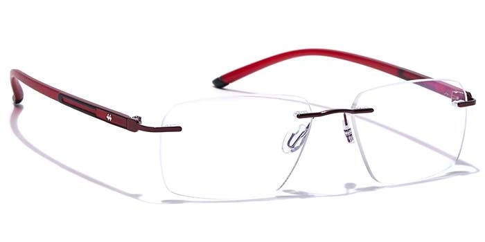 GRAVIATE by Coolwinks E33C7624 Glossy Wine Rimless Retro Square Eyeglasses for Men and Women-WINE-2