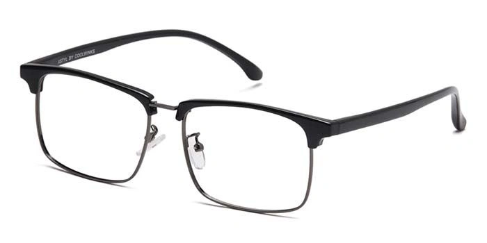 Xstyl by Coolwinks E12C6721 Glossy Black Full Frame Clubmaster Eyeglasses for Men and Women-BLACK-1