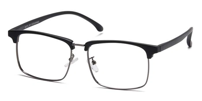 Xstyl by Coolwinks E12C6722 Matte Black Full Frame Clubmaster Eyeglasses for Men and Women-BLACK-1