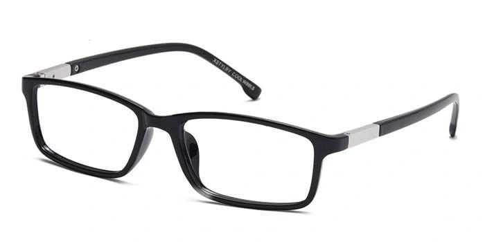 Xstyl by Coolwinks E12A6709 Glossy Black Full Frame Rectangle Eyeglasses for Men and Women-BLACK-1