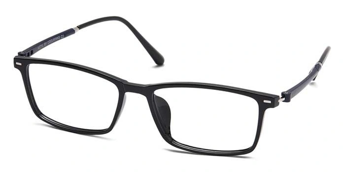 Xstyl by Coolwinks E12A6733 Glossy Black Full Frame Rectangle Eyeglasses for Men and Women-BLACK-1