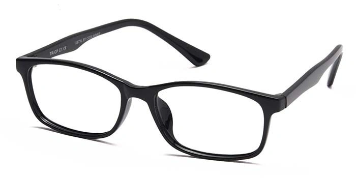 Xstyl by Coolwinks E12C6716 Glossy Black Full Frame Rectangle Eyeglasses for Men and Women-BLACK-1