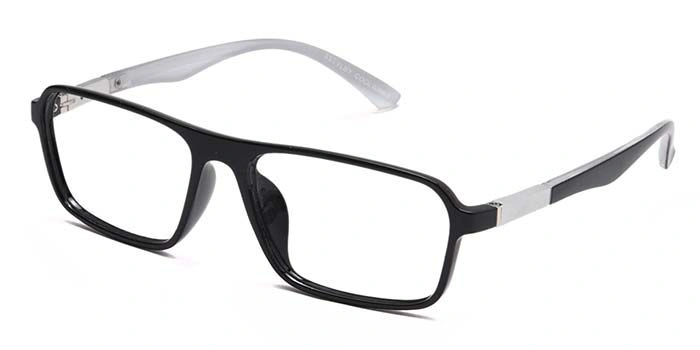 Xstyl by Coolwinks E12A6713 Glossy Black Full Frame Retro Square Eyeglasses for Men and Women-BLACK-1