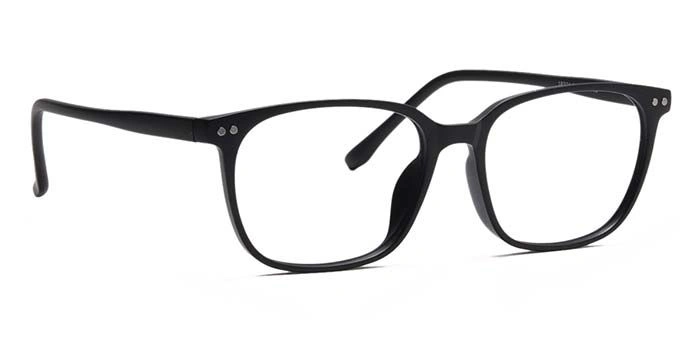 Xstyl by Coolwinks E12A6718 Matte Black Full Frame Retro Square Eyeglasses for Men and Women-BLACK-2