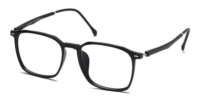 Xstyl by Coolwinks E12A6755 Matte Black Full Frame Retro Square Eyeglasses for Men and Women-BLACK-1