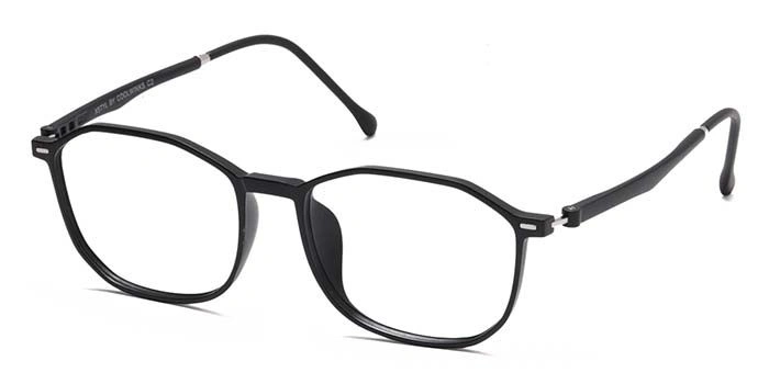 Xstyl by Coolwinks E12A6756 Matte Black Full Frame Retro Square Eyeglasses for Men and Women-BLACK-1