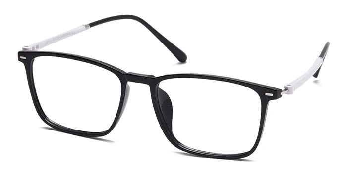 Xstyl by Coolwinks E12A6758 Glossy Black Full Frame Retro Square Eyeglasses for Men and Women-BLACK-1