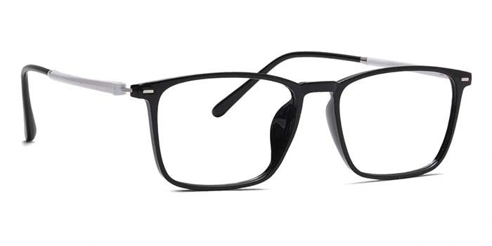 Xstyl by Coolwinks E12A6758 Glossy Black Full Frame Retro Square Eyeglasses for Men and Women-BLACK-2