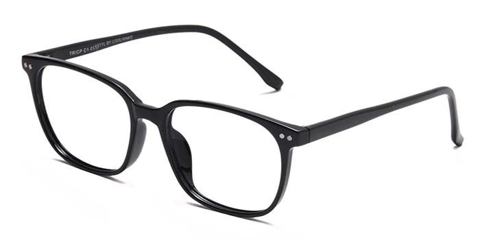 Xstyl by Coolwinks E12B6717 Glossy Black Full Frame Retro Square Eyeglasses for Men and Women-BLACK-1