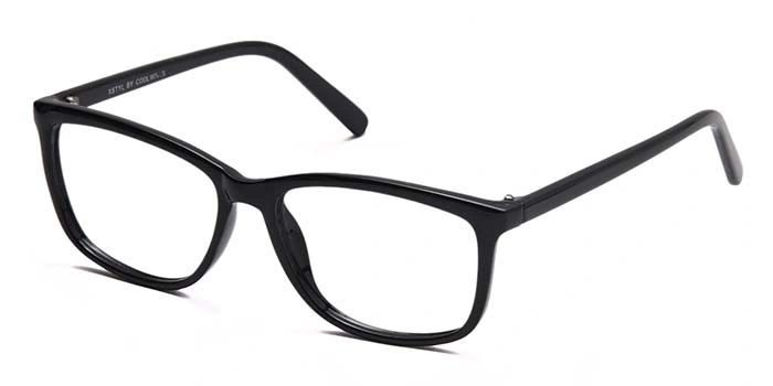 Xstyl by Coolwinks E12B6743 Glossy Black Full Frame Retro Square Eyeglasses for Men and Women-BLACK-1