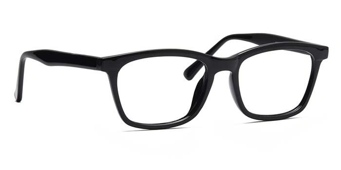 Xstyl by Coolwinks E12B6747 Glossy Black Full Frame Retro Square Eyeglasses for Men and Women-BLACK-2