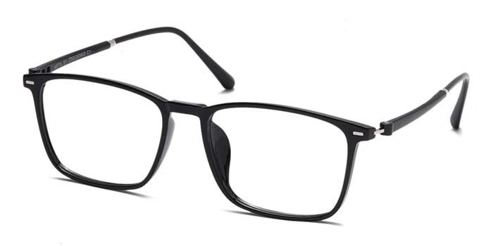 Xstyl by Coolwinks E12B6758 Glossy Black Full Frame Retro Square Eyeglasses for Men and Women-BLACK-1