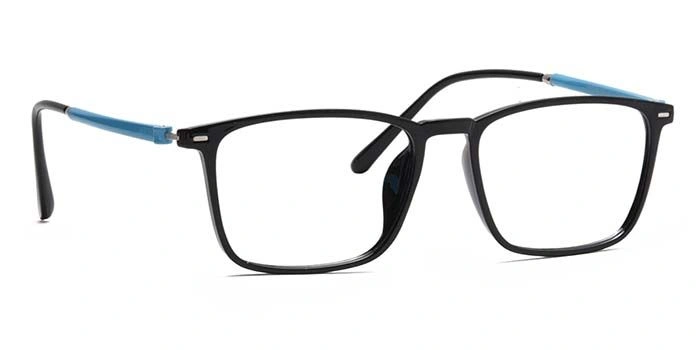 Xstyl by Coolwinks E12B6759 Glossy Black Full Frame Retro Square Eyeglasses for Men and Women-BLACK-2