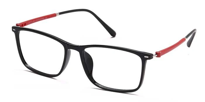 Xstyl by Coolwinks E12B6761 Glossy Black Full Frame Retro Square Eyeglasses for Men and Women-BLACK-1