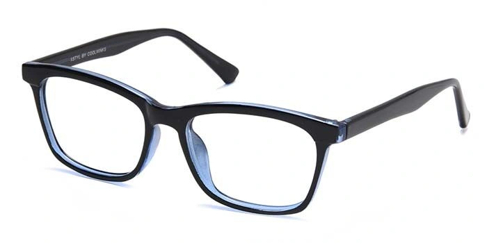 Xstyl by Coolwinks E12C6747 Glossy Black Full Frame Retro Square Eyeglasses for Men and Women-BLACK-1