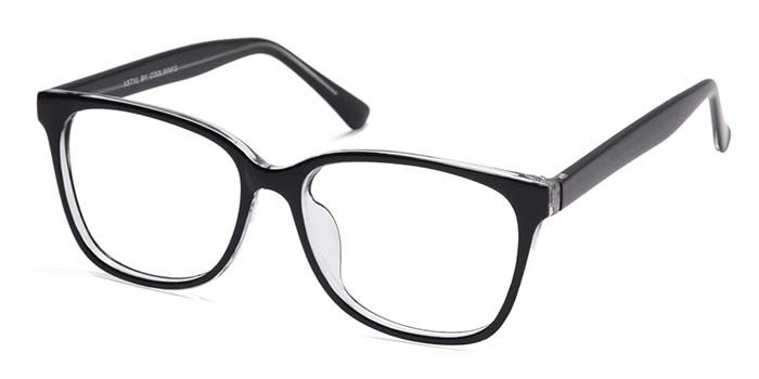 Xstyl by Coolwinks E12C6749 Glossy Black Full Frame Retro Square Eyeglasses for Men and Women-BLACK-1