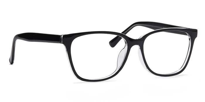 Xstyl by Coolwinks E12C6749 Glossy Black Full Frame Retro Square Eyeglasses for Men and Women-BLACK-2