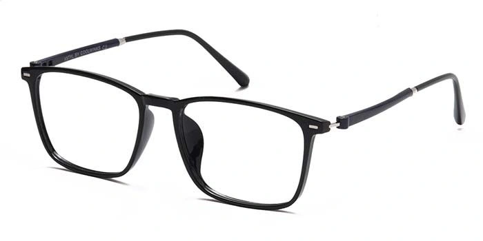 Xstyl by Coolwinks E12C6758 Glossy Black Full Frame Retro Square Eyeglasses for Men and Women-BLACK-1