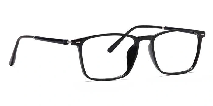 Xstyl by Coolwinks E12C6758 Glossy Black Full Frame Retro Square Eyeglasses for Men and Women-BLACK-2