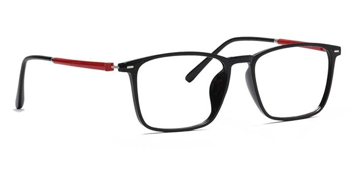 Xstyl by Coolwinks E12C6759 Glossy Black Full Frame Retro Square Eyeglasses for Men and Women-BLACK-2