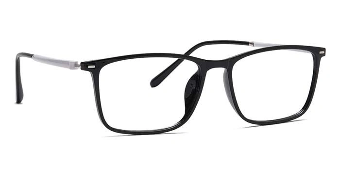 Xstyl by Coolwinks E12C6760 Glossy Black Full Frame Retro Square Eyeglasses for Men and Women-BLACK-2