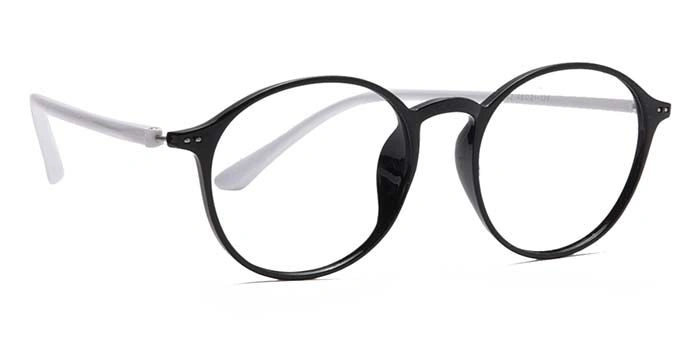 Xstyl by Coolwinks E12A6768 Glossy Black Full Frame Round Eyeglasses for Men and Women-BLACK-2