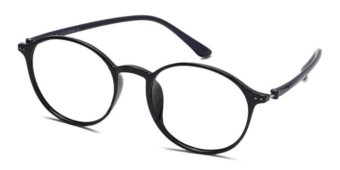 Xstyl by Coolwinks E12B6767 Glossy Black Full Frame Round Eyeglasses for Men and Women-BLACK-1