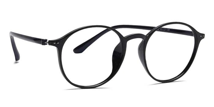 Xstyl by Coolwinks E12B6767 Glossy Black Full Frame Round Eyeglasses for Men and Women-BLACK-2