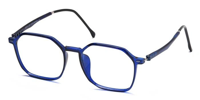 Xstyl by Coolwinks E20B6730 Glossy Blue Full Frame Retro Square Eyeglasses for Men and Women-BLUE-1